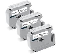 JEXNOVASHOP-Compatible Rubans pour Brother M-K221 MK-221 9mm x 8m pour Brother PT-55 PT-60 PT-65 PT-70 PT-80 PT-85 PT-90 PT-M95 PT-100 PT-110 BB4 Étiqueteuse (Pack de 3, Noir sur Blanc)