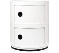 JEXNOVASHOP-Componibili, Conteneur 2 éléments, Blanc, Base ronde