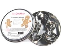 Jexnovashop-Découpoirs Bonhommes Pain D'épices En Inox - 3 Moules Emporte-Pièces En Forme De Bonhomme De Noël, Mannala, Mannele, Gingerbread - Pâtisserie Biscuits Gâteaux Sablés Décoration - 2009