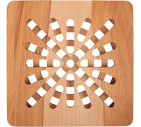 JEXNOVASHOP-Dessous de Plat Bois Carré 19,5 x 19,5 x 1,5 cm Protecteur de Table, Surface et Comptoir Bois de Hêtre Naturel Réversible, Écologique, Antidérapant et Résistant à la Chaleur