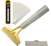 Jexnovashop-Ehdis Industry Grattoir Avec 10 Lames, Grattoir Plancha ¿Pour Papier Peint, Grattoirs Pour Vitre, Pour Colle, Carrelage De Fenêtre, Voiture, Miroir, Nettoyage, Or