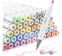Jexnovashop-Feutre À Alcool Marqueurs 48 Colorés D'art, Pastel Pinceau Pointe Double Feutres Alcool Pinceau Et Ciseau Burin Pour Artiste Pour Croquis Coloriage Calligraphie Avec Étui, Série Honolulu
