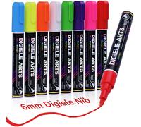 Jexnovashop-Feutres Pour Fenêtre, Verre Et Miroir, 8 Couleur Marqueurs Craie, Stylo Craie 6mm Pointe Réversible Ogive Fine Ou Biseau, Marqueur Effaçage Avec Chiffon Humide Ou Sec, Encre Non Toxique F