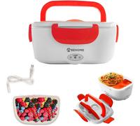 Jexnovashop-Gamelle Chauffante Électrique Portable 40w, 2 Récipients Amovibles 1,5 Litre, Lunch Box Chauffante Pour Camion, Bebé, Ecole, Bureau (Rouge)