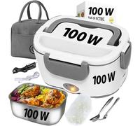 JEXNOVASHOP-Gamelle chauffante, lunch box chauffante électrique chauffe plat, boite repas 12v24v220v 100 W etanche réchauffe plat bureau, voiture, camion allume cigare, chantier,sac isotherme