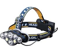 Jexnovashop-Gd303, Lampe Frontale Rechargeable, Super Lumineuse 8 Modes D'éclairage Led, Lampe Frontale Légère Etanche Pour Camping, Pêche, Cyclisme, Randonnée, Noir