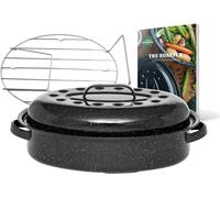 JEXNOVASHOP-GRANITEWARE - Cocotte Roaster en acier émaillé ¿ Format moyen - grille inox + livre de recette