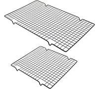 JEXNOVASHOP-Grille de Refroidissement Pâtisserie 2 Pièces Rectangulaire Rack de Refroidissement de Gâteau pour Refroidir Gâteaux, Biscuits, Pain - Noir