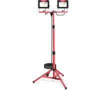 JEXNOVASHOP-HYCHIKA Projecteur LED sur Trépieds 2 x 60W, 14,000LM Lampes de Travail à LED avec Trépied Télescopique en Métal Réglable, Étanche IP65, Rotation à 360 °, Câble 3M