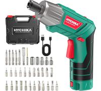 JEXNOVASHOP-HYCHIKA Visseuse Sans Fil 6Nm, Visseuse Devisseuse sans Fil 2.0Ah 3.6V Avec 35 Accessoires, Lampe LED, Câble USB et Boîte de Rangement, Pour la Réparation et le Bricolage