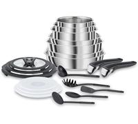Jexnovashop-Ingenio Inox Lot De 20 Pièces En Acier Inoxydable - Casseroles, Poêles, Couvercles, Ustensiles Et Poignées - Compatible Induction