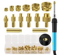 JEXNOVASHOP-Insert Fileté, Jeux d'embouts à Souder Pour Inserts Taraudés, 130 Pièces Inserts Taraudés M2/M3/M4/M5/M6/M8, Fer à Souder pour Insert,Pour Composants d'Impression 3D et Pièces en Plastiqu