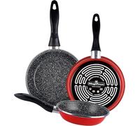 Jexnovashop-K2 Rouge - Lot De 3 Poêles 20/24/28 Cm