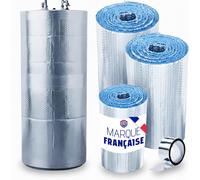 JEXNOVASHOP-Kit d¿isolation pour ballon d¿eau chaude jusqu¿à 300L Isolation thermique 4 couches premium Installation rapide auto-adhésive Livré roulé sans plis avec notice de pose et ruban isol