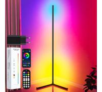JEXNOVASHOP-Lampadaire LED d'Angle 165CM RGB Lampe sur Pied avec Adaptat et APP, Musique Sync et Minuteur 16 Millions Couleurs Lampe pour le Salon Chambre et la Décoration de Fête