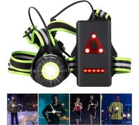 Jexnovashop-Lampe De Course Rechargeable Par Usb, Angle De Faisceau Réglable À 90°, 500 Lumens, Étanche Pour La Course À Pied Avec Sangles Réfléchissantes Pour Coureurs, Jogging, Camping