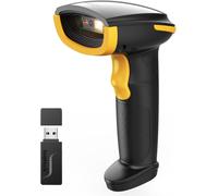 JEXNOVASHOP-Lecteur Code Barre sans Fil 1D 2D QR Code, Douchette Code Barre 3 en 1 Compatible avec Bluetooth et 2,4 GHz sans Fil et Filaire USB, 2600 mAh, avec APP et SDK, pour Android iOS PC, BCST-2
