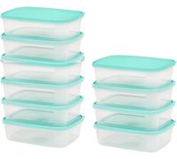 JEXNOVASHOP-Lot de 10 boîtes hermétiques à clipser avec couvercles 1000 ml, 1 litre, stockage de préparation de repas avec couvercles Anti-fuite, micro-ondes, congélateur, passe au lave-vaisselle