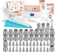 JEXNOVASHOP-Lot de 100 douilles à douille avec douilles - En acier inoxydable - Pour les pâtissiers amateurs ambitieux - Utilisation polyvalente