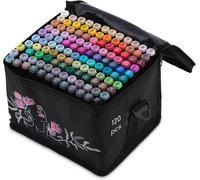 Jexnovashop-Lot De 120 Marqueurs À Alcool Avec Pochette Double Face Étanches