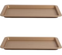 Jexnovashop-Lot De 2 Plaques De Cuisson Opulence Combo-8123 - Plaque De Cuisson Anti-Adhésive De 37 Cm - En Acier Au Carbone - Facile À Nettoyer - Sans Pfoa - Idéal Pour Légumes, Aliments Surgelés