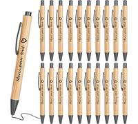 Jexnovashop-Lot De 20 Stylos À Bille En Bois Avec Pointe Rétractable ¿ Cadeau D'adieu Pour Enseignants, Camarades De Classe, Collègues, Employés, Famille Et Amis