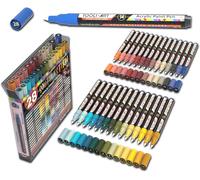 Jexnovashop-Lot De 28 Marqueurs De Peinture Acrylique À Pointe Extra Fine De 0,7 Mm, Pour Peinture Sur Pierre, Verre, Bois, Métal, Toile - Couleurs Sud-Ouest - Non Toxiques, À Base D'eau, Séchage Rap