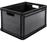 JEXNOVASHOP-Lot de 3 Caisses de Transport, Empilables, Polypropylène, 3 x 64 l, Robert, gris graphite