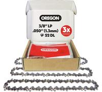 JEXNOVASHOP-Lot de 3 Chaîne de Tronçonneuse 3/8"" LP pour Guide de 35cm (14""), Jauge .050"" (1,3mm), 52 Maillons - Chaîne de Rechange à Faible Rebond, Compatible Husqvarna, Ryobi, Bosch, Einhell et p