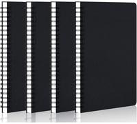 Jexnovashop-Lot De 4 A5 Cahiers À Spirales Ligné Classique, Bloc-Notes De Couverture Kraft 120 Pages / 60 Feuiles