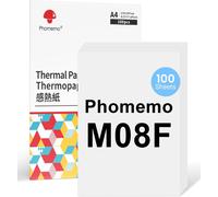JEXNOVASHOP-M08F A4 Thermique Papier Compatible Avec Phomemo M08F M832 M832D M833 M834 Q302 Imprimantes Mobile Portables pour Voyage, Maison, Photo, 100 feuilles