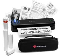 JEXNOVASHOP-M834 Imprimante Thermique A4, Imprimante Thermique sans Encre, Connexion Smartphone Via Bluetooth, Imprimantes Thermiques avec Mallette de Transport et 4 Rouleaux de Papier Thermiques, No