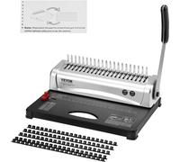 Jexnovashop-Machine À Relier, Machine À Relier À Peigne 21 Trous, 450 Feuilles, Machine À Relier Avec 100 Épines De Reliure À Peigne De 3/8'', Pour Format Lettre, A4, A5