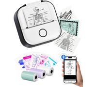 JEXNOVASHOP-Mini Imprimante Thermique Portable - Imprimante Autocollant T02 Imprimante Thermique Print Pods sans Encre de Poche Bluetooth Imprimante de Téléphone pour étude, Graphiques, Diagrammes,Ca