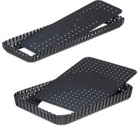 Jexnovashop-Moule À Tarte, Lot De 2, Fond Amovible & Trous, 2 Tailles, Antiadhésif, Plat Pour Tourte, Quiche, Anthracite