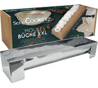 Jexnovashop-Moule Bûche Inox Xxl - Taille Ajustable 28 À 45 Cm - Dessert De Noël Jusqu¿À 18 Convives - Avec Feuilles Rhodoïd, Supports & Recette Bûche Praliné Noisettes - Pâtisserie - 1936