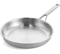 Jexnovashop-Multiply 3ply Poêle À Frire De 24 Cm En Acier Inoxydable Sans Pfas, Triply, Multiclad, Induction, Va Au Four Jusqu'à 220°C, Va Au Lave-Vaisselle, Argent