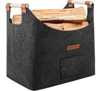 Jexnovashop-Panier Bois Cheminée Xl Panier Buche En Feutre Très Épais Et Poignée Renforcée Pliable Sac En Feutre Pour Les Courses, Le Bois, Le Journal(Gris Ardoise)