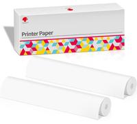 JEXNOVASHOP-Papier Thermique A4 2 Rouleaux, Compatible avec L'imprimante Portable Phomemo M832/M834/M833, pour Voyage, Maison, Photo, Papier Thermique 210x297 mm, 20 Feuilles/Rouleau