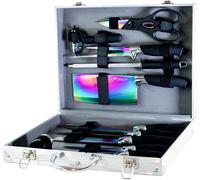 Jexnovashop-Pcot001004 - Mallette Couteaux 12 Pièces - Lames Inox Revêtement Titane - Manches Polypropylène Soft-Touch - Coutellerie Essentiels - 1,99 Kg, Grain