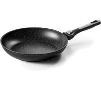 Jexnovashop-Pcui002003 - Poêle En Aluminium Forgé Pierra Ø28cm - Revêtement Anti-Adhésif Façon Pierre - Manche Amovible - Tout Feu, Induction, Four, Noir