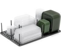 JEXNOVASHOP-Peggy Organiseur de placards, étagères et tiroirs de cuisine, système de rangement réglable pour contenants alimentaires, casseroles, couvercles et plus encore, Lot de 2, Anthracite, 45x3