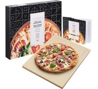 JEXNOVASHOP-Pierre a Pizza pour Four - Pierre Refractaire Four en Cordiérite de 38 x 30 x 1,5 cm - Plaque Pizza Four Plat aussi pour Barbecue Electrique ou à Charbon Maximum 800°C