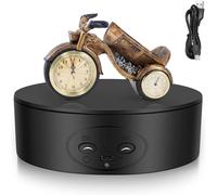 JEXNOVASHOP-Platine Tournante Électrique, 5KG 13CM Présentoir Rotatif à 360 Degrés, Plateau Tournant Electrique à vitesse Réglable Alimenté par USB pour Afficher des Bijoux, des Montres (Noir)