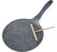 JEXNOVASHOP-Poêle à Crêpes Crêpière 30cm (intérieur 28 cm) sans PFAS enduite de céramique Revêtement Anti-adhérent poêle à frire Font Aluminium, Tous Feux Dont Induction