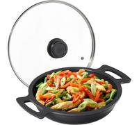 Jexnovashop-Poêle De Service, Revêtement Anti-Adhésif, Avec Couvercle, Pour Fours Et Grille, Aluminium, 28 Cm, Anthracite