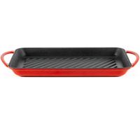 JEXNOVASHOP-Poêle Grill Sans Manche en Fonte Induction 39,5cm Antiadhésive, Plancha pour Plaque Induction Gaz Vitrocéramique, Poêle Rectangulaire Inrayable à Griller pour la Viande, Steak, Poisson
