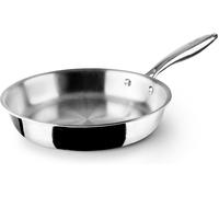 Jexnovashop-Poêle Triple Couche Naturelle, 18 Cm, Acier Inoxydable, Convient Pour Induction, Sans Antiadhésif