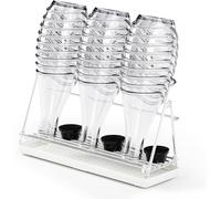 JEXNOVASHOP-Porte Bouteille pour Sodastream en Acier Inoxydable 304, Porte Bouteilles Pliable pour I'égouttage, Egouttoir à Bouteilles Résistant au Lave-vaisselle, avec Plateau Amovible