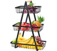 JEXNOVASHOP-Porte-fruits à 3 Niveaux Panier de Fruits et Legumes Détachable Panier à Pain Porte-légumes Corbeille à Fruits, Panier pour Fruits Légumes Snacks Panier Rangement Cuisine Maison Bureau av